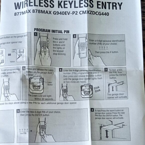 Garage Wireless Keyless Entry 877Max 878Max Compatible 315 MHz 390 MHz Brand New - Picture 2 of 6